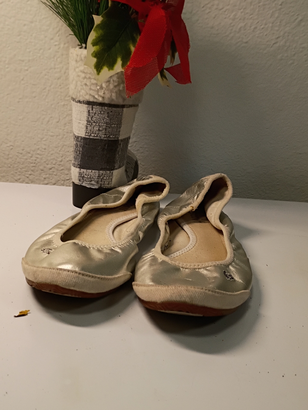 Kids Metallic Silver Ballet Flats